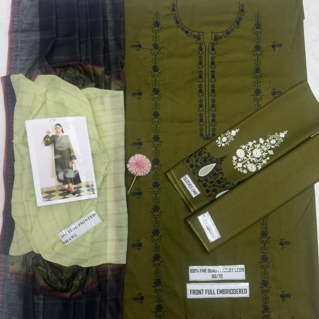 Stuff: Best Quality Pure Airjet lawn 90/70 guaranteed 3pcs