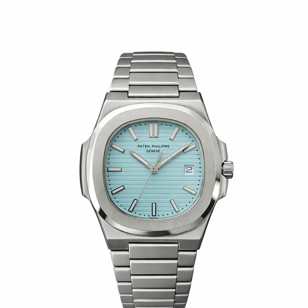 Is "Tiffany Blue" Nautilus style watch ke saath luxury aur style ka naya rang apnayein.