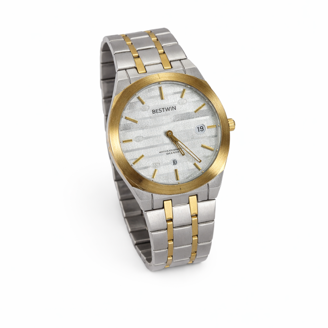 Bestwin Blue Dial Two-Tone Stainless Steel Watch – Premium Men’s Watch