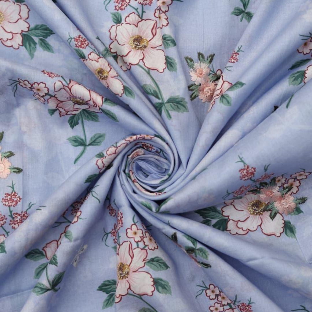 LAWN Fabric 3Pc unstitching Front Lawn Emb Printed summer collection