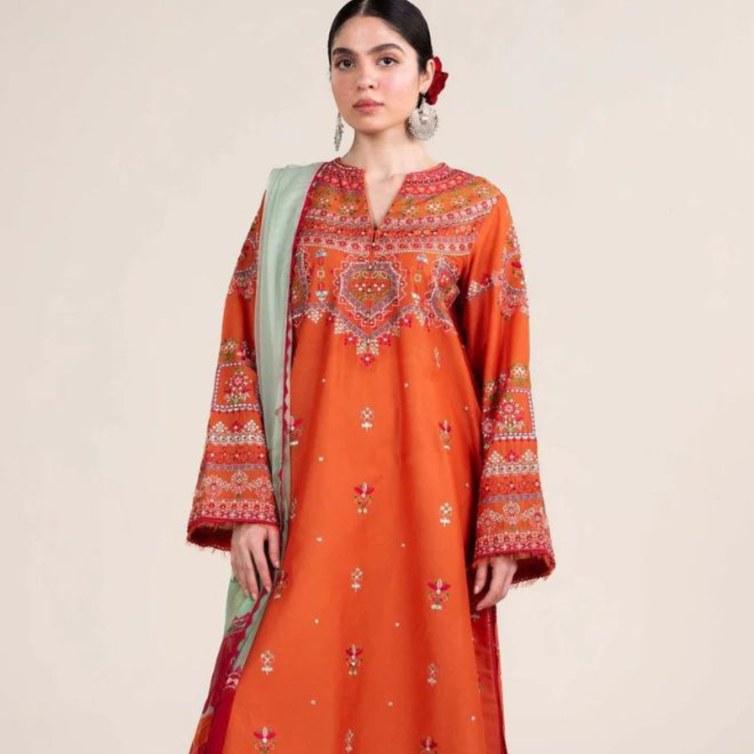 Luxury Embroidered 3-Piece STUFF: Best Export Quality Airjet Lawn (90/70)