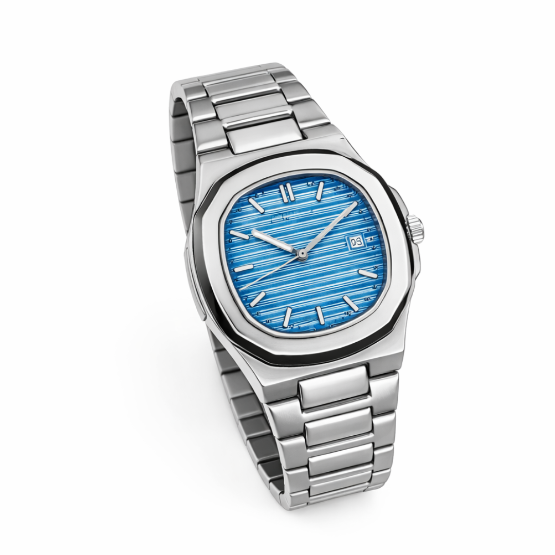 Premium Blue Dial Stainless Steel Watch – Elegant Men’s Luxury Watch