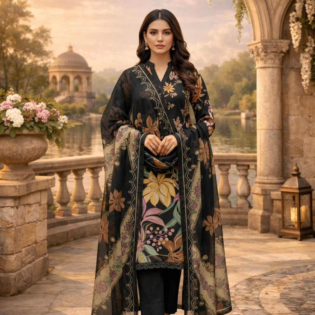 3pc Lawn collection digital printed unstitching