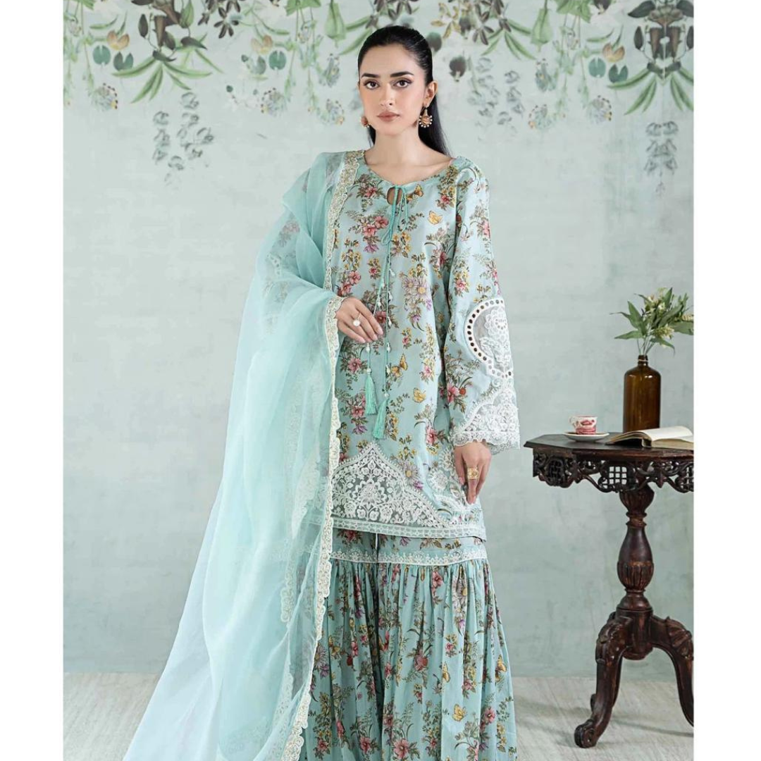 SUMMER COLLECTION  LAWN Fabric 3Pc unstitching