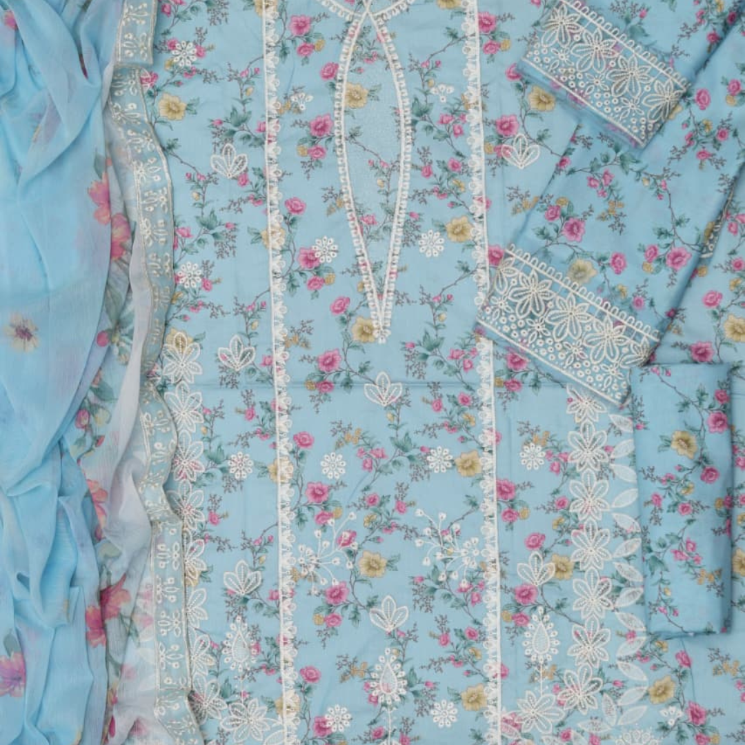 SUMMER COLLECTION LAWN Fabric 3Pc unstitching Front Lawn Emb Printed