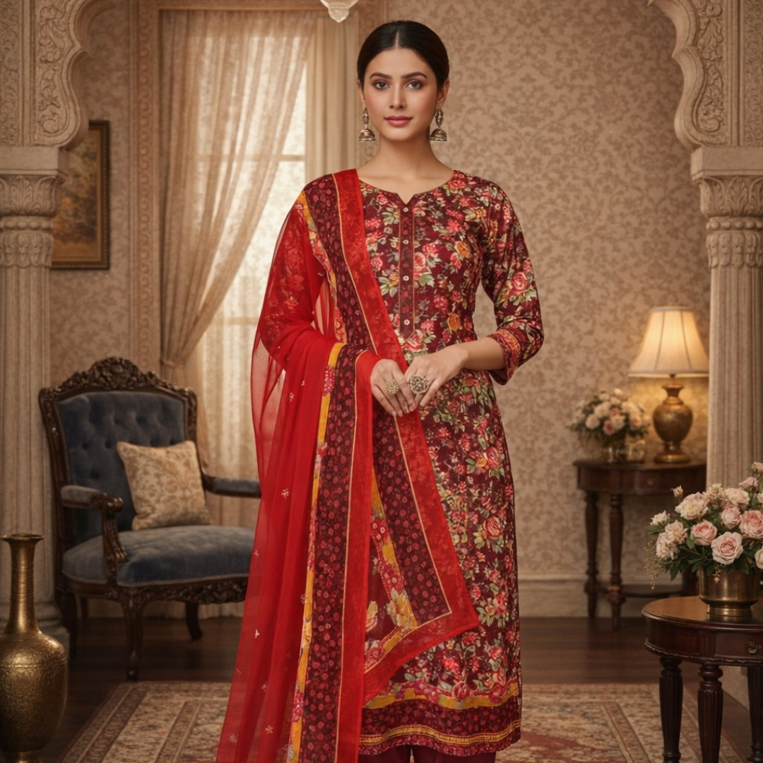 Digital print 3pc unstitching lawn suit summer collection 2026