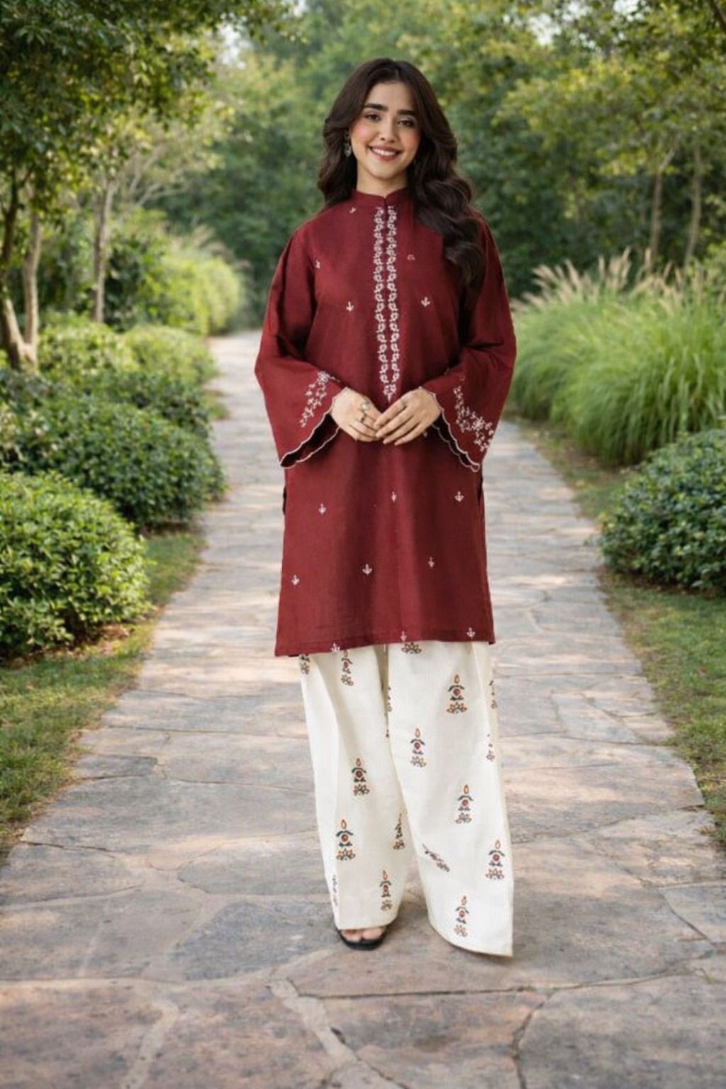 LAWN  fabric 2pc unstitching  Embroidery collection