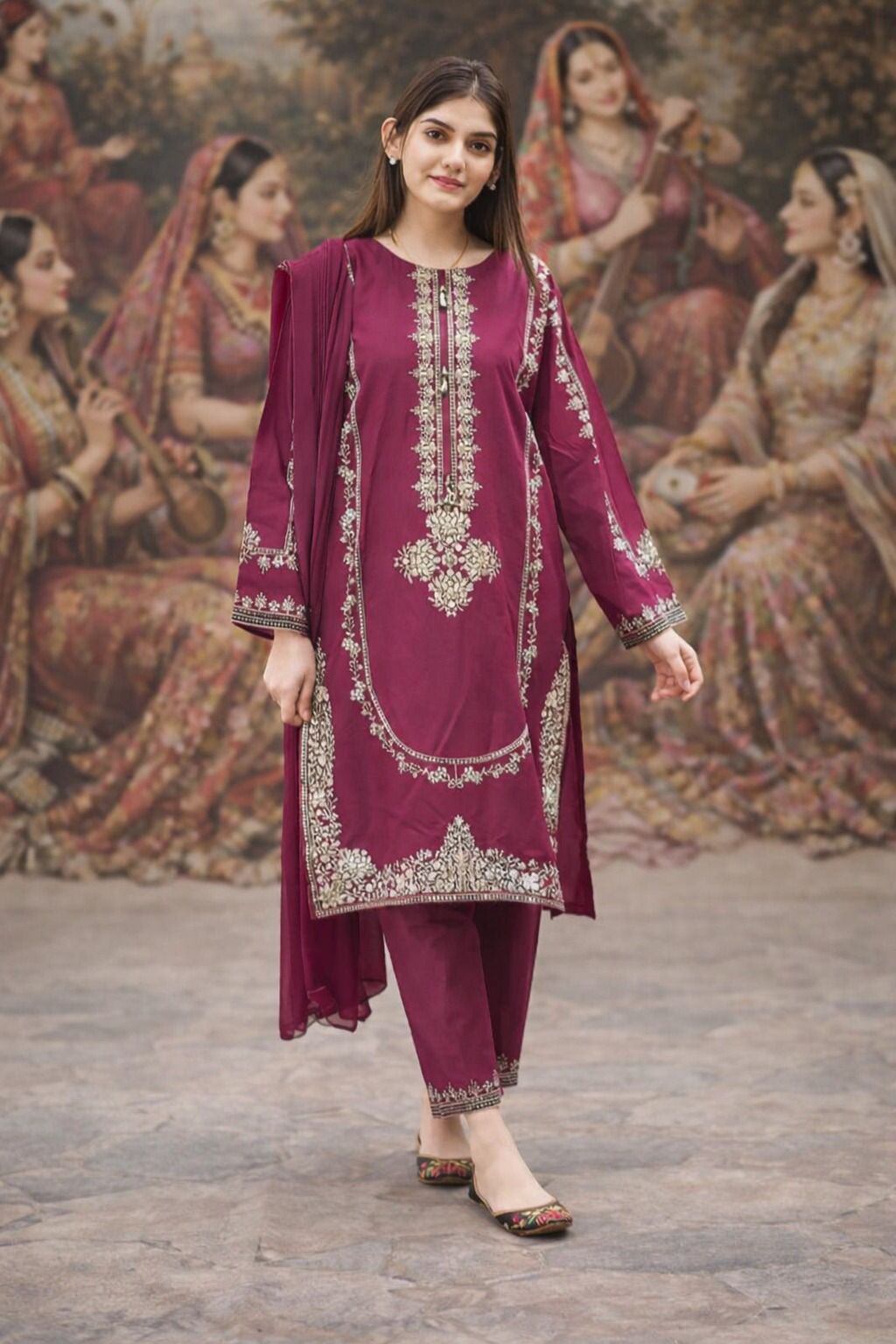 LAWN  fabric 2pc unstitching Embroidery collection