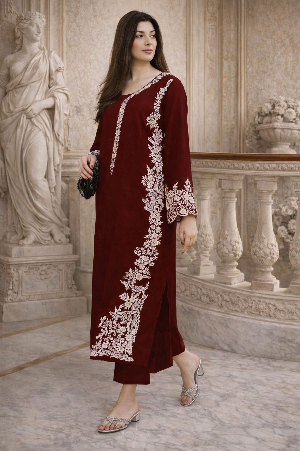 LAWN  fabric 2pc unstitching Embroidery collection