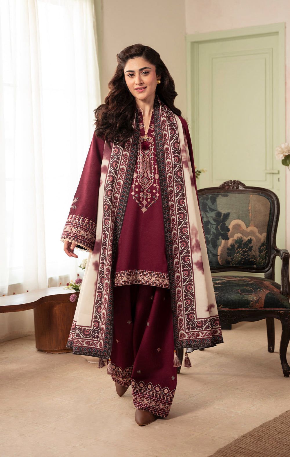 LAWN fabric 3pcs WITH DIGITAL PRINT unstich