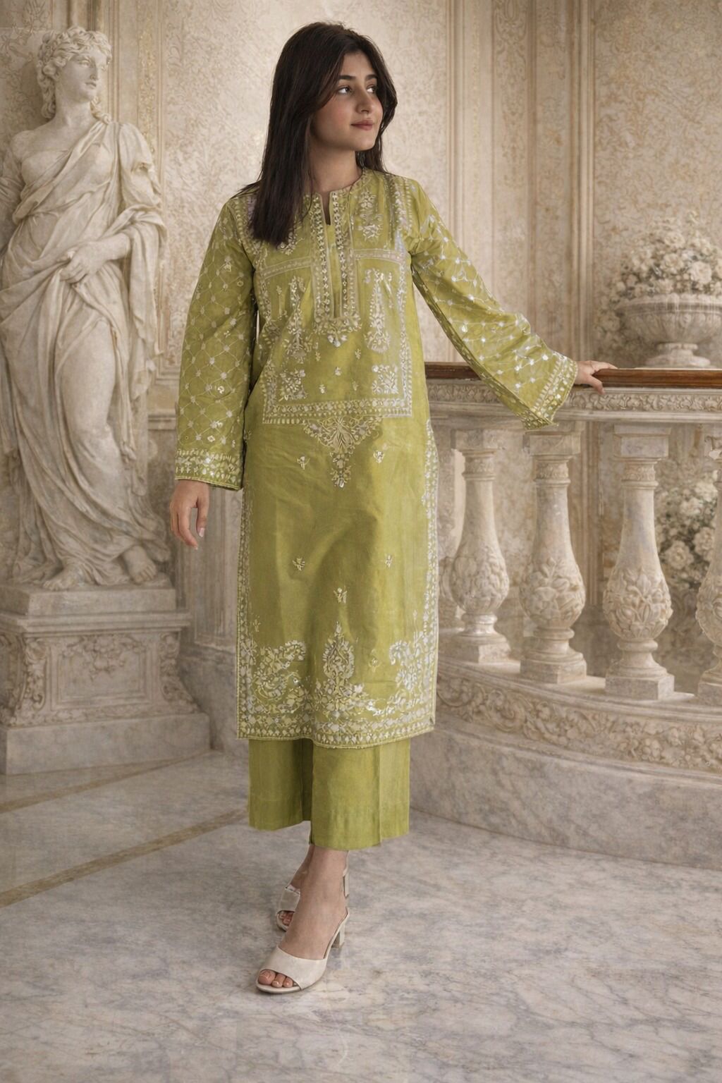 LAWN  fabric 2pc unstitching  Embroidery collection